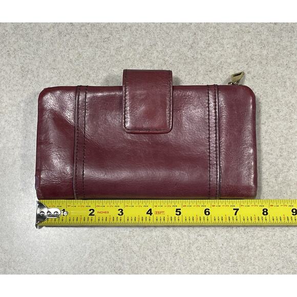 Fossil Ellis Leather Double Sided Folding Clutch Large Wallet-Raspberry - Picture 15 of 16